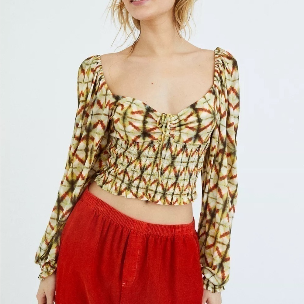 URBAN outfitters vintage inspired smocked crop top small